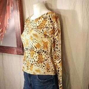 ❤️ Animal Print Crew Neck Top